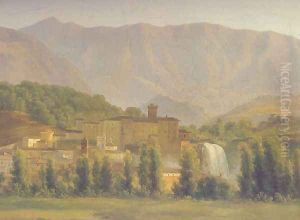 View of the Isola di Sora 1789 by Jean-Joseph-Xavier Bidauld