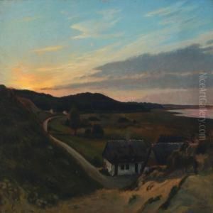 Landscape With Sunset by Otto Petersen Balle