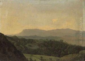 An extensive mountainous landscape by Jean-Joseph-Xavier Bidauld