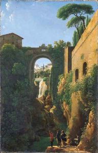 The Ponte Rocco, Tivoli by Jean-Joseph-Xavier Bidauld