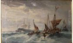 Bateaux De Peche Et Deux Mats by Auguste Ballin