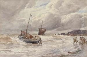 Rough Weather: Fishing Boats Unloading The Catch by Alexander Ballingall