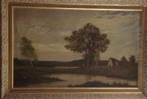 Paysage A La Mare. by Pierre Ernest Ballue