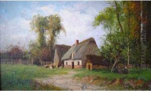 cour De Ferme by Pierre Ernest Ballue