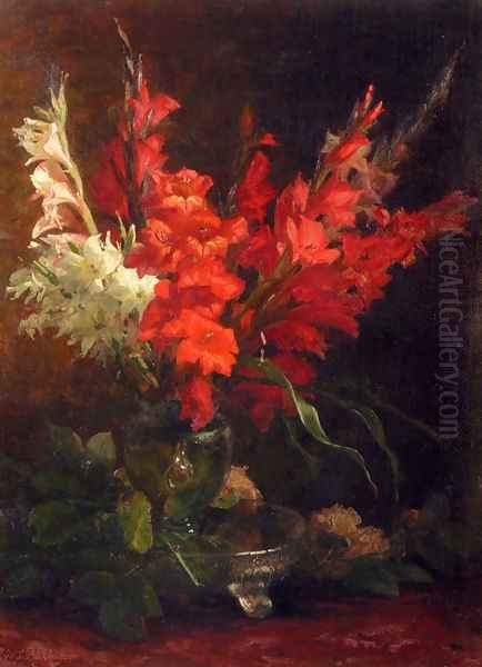 A Still Life With Gladioli And Roses - view 1