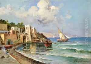 Borgo Costiero Con Barche Di Pescatori by Salvatore Balsamo