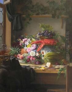 Copenhague. Nature Morte Au Homard, Fruits Etfleurs