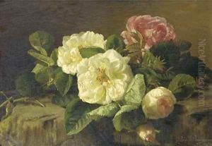 Wild roses by Geraldine Jacoba Van De Sande Bakhuyzen