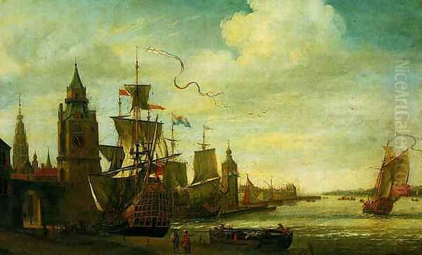 A capriccio view of the port of Antwerp 1673 - view 1