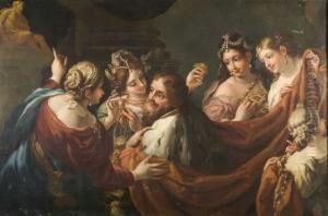 Salomone Con Le Sue Concubine Adora Gli Idoli by Nicolo Bambini