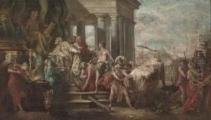 Hercules Wrestling With Achelous by Nicolo Bambini