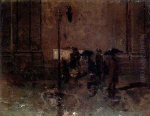 Una Strada Sotto La Pioggia, Milano by Mose Bianchi