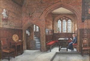 "ye Chetham Hospital, Manchester", Interior Scene With Figure Reading