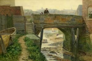 Whitehall Bridge Whitby by Elias Mollineaux Bancroft