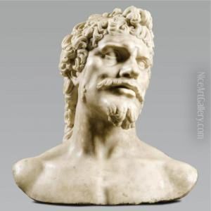 Colossal Bust Of An Ancient Hero by Baccio Bandinelli