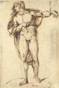 Saint Sebastian, With A Study Of A Bearded Figure,three-quarter-length