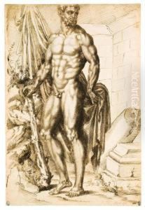 Hercules Turned To The Left, Leaning On A Club, Holding Drapery, Bythe Ruins Of A Temple
With Inscriptions 'del Paserotti' And 'di Baccio'
Pen And Brown Ink Over Stylus Indications ,watermark Crowned Shield Hercules Turned To The Left, Leaning On A Club, Holding Drapery, Bythe Ruins Of A Temple
With Inscriptions 'del Paserotti' And 'di Baccio'
Pen And Brown Ink Over Stylus Indications ,watermark Crowned Shield