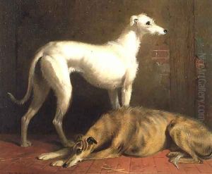 Deerhounds in an Interior by William Barraud