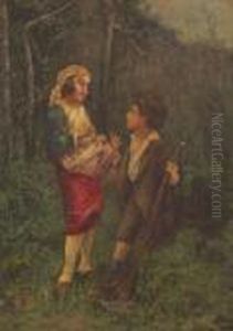 Contadina E Pastorello by Cristiano Banti