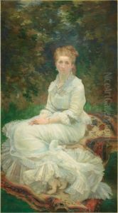 The Woman in White, c.1880 by Marie Bracquemond
