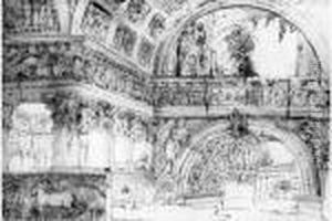 Vue De Ruines Antiques by Nicolo Barabino