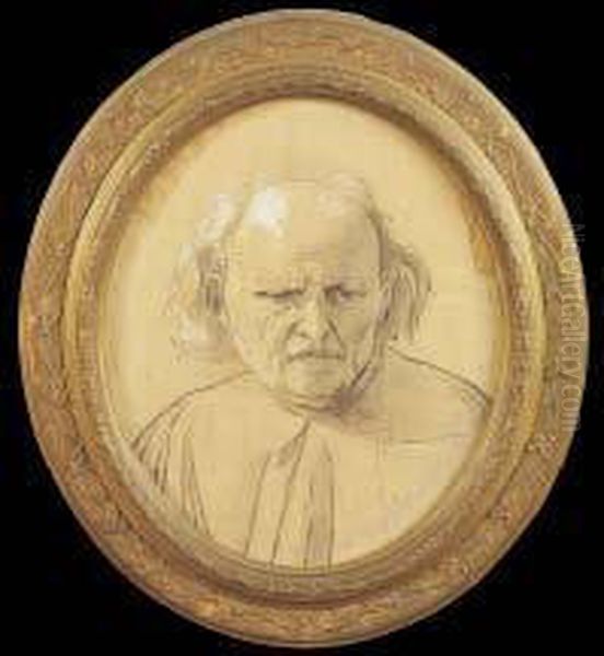 Ritratto Di Dignitario Sdegnato
(spolvero Usato Per L""""esecuzione Dell""""affresco "pier Capponi
Davanti A Carlo V" Ubicato In Palazzo Celesia) - view 1