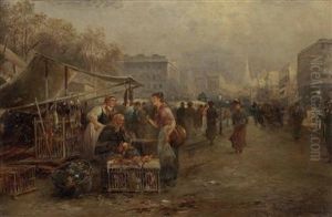Beim Einkauf Auf Dem Naschmarkt In Wien by Emil Barbarini