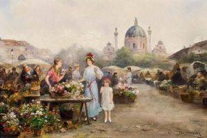 Der Alte Wiener Naschmarkt Vor Der Karlskirche Der Alte Wiener Naschmarkt Vor Der Karlskirche