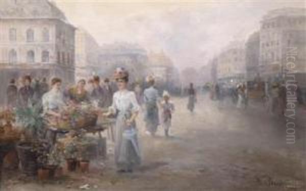 Flower Market In Brussels - view 1
