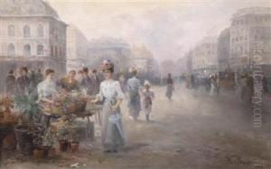 Flower Market In Brussels