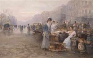Market In Anvers by Emil Barbarini