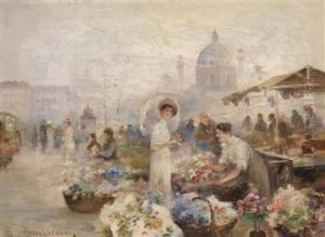 "viennese Naschmarkt Vienna's St. Charles's Church" by Emil Barbarini