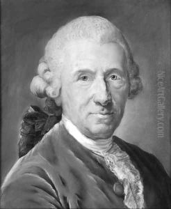 Portrait of a man wearing a cadogan, bust length by Joseph Boze