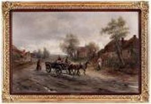 Dorfstrase Mit Fuhrwerk by Emil Barbarini