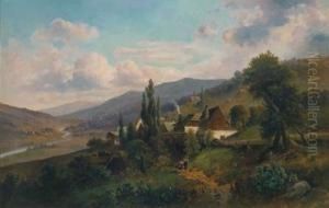Scene From The Stainzerboden, Styria by Emil Barbarini
