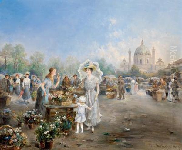 Mercato Dei Fiori Davanti Alla Chiesa Di San Carlo - view 1