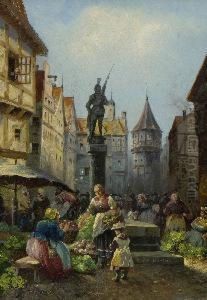Gemusemarkt. by Emil Barbarini