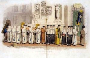 A Funeral Procession in Rome, 1820 by Richard Bridgens