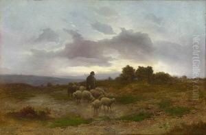 Heimkehrender Schafer Mit
Herde. by Emil Barbarini