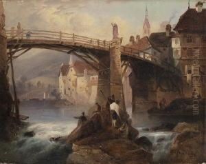 An Der Stromschnelle Unter Einer
 Brucke