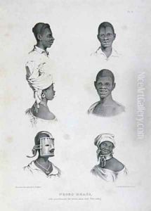 Negro Heads with punishments for Intoxication and Dirt-eating, from 'West Indian Scenery with Sketches of Negro Character', 1836