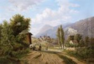 Landschaft In Sudtirol Monogrammiert Gb
