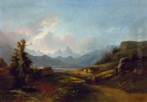 A Sunlit Path In An Alpine Landscape