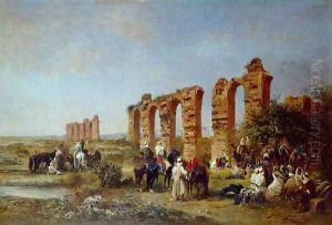 Rassemblement aux abords des ruines 1873