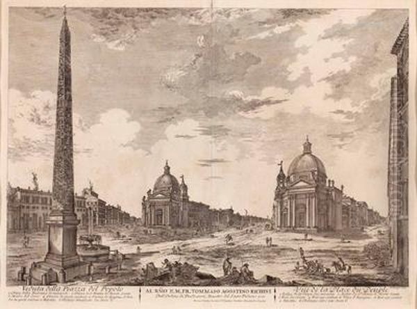 Ansicht Der Piazza Del Popolo In Rom - view 1