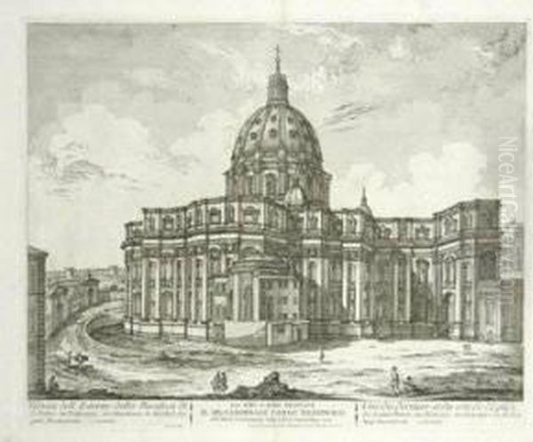 Veduta Della Basilica E Piazza
Di S.pietro In Vaticano; Veduta Della Piazza Di S.giovanni Laterano;
Veduta Del Palazzo Colonna Di Sciarra; Veduta Della Chiesa Di
S.giovanni; Palazzo Corsini - view 1