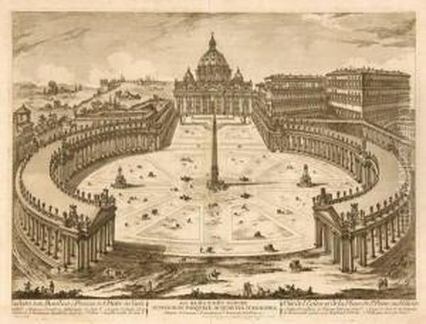Italy.- Veduta Della Basilica E 
Piazza Di S.pietro In Vaticano; Veduta Della Piazza Di S.giovanni 
Laterano; Veduta Del Palazzo Colonna Di Sciarra; Veduta Della Chiesa Di 
S.giovanni; Palazzo Corsini - view 1