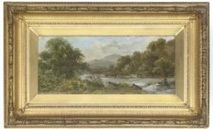 A River Landscape, Wales by Thomas Stanley Barber