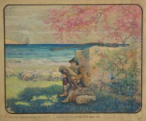 "la Fata Delle Rose" 1919 
Pastello Per L'illustrazione Della Fiaba Di Questa Fata Firmato E 
Datato In Basso A Destra. Iscritto In Basso. Etichetta Al Retro. In 
Cornice