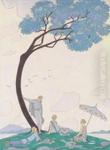 Sur L'herbe by Georges Barbier